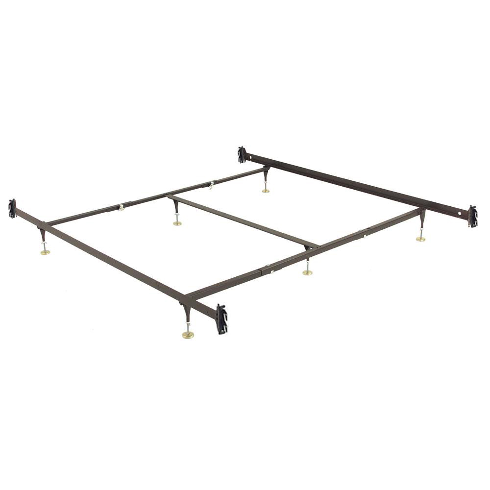 Leggett Platt Queen King Bed Frame With 6 Adjustable Height Glide Legs And Hook On Side Rails
