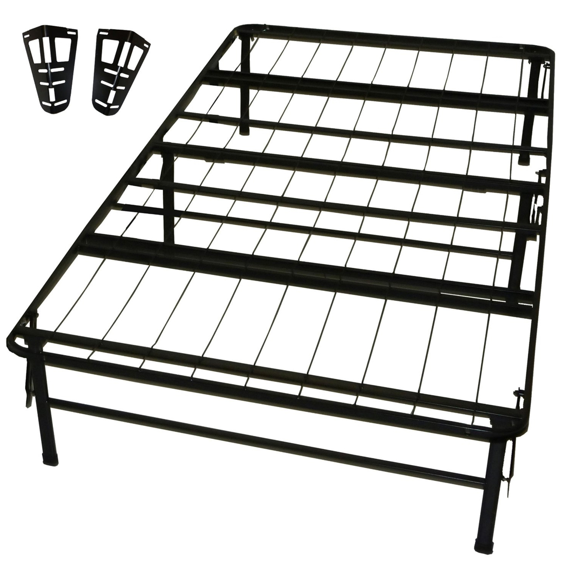 GreenHome123 Twin size Metal Platform Bed Frame with Headboard Brackets