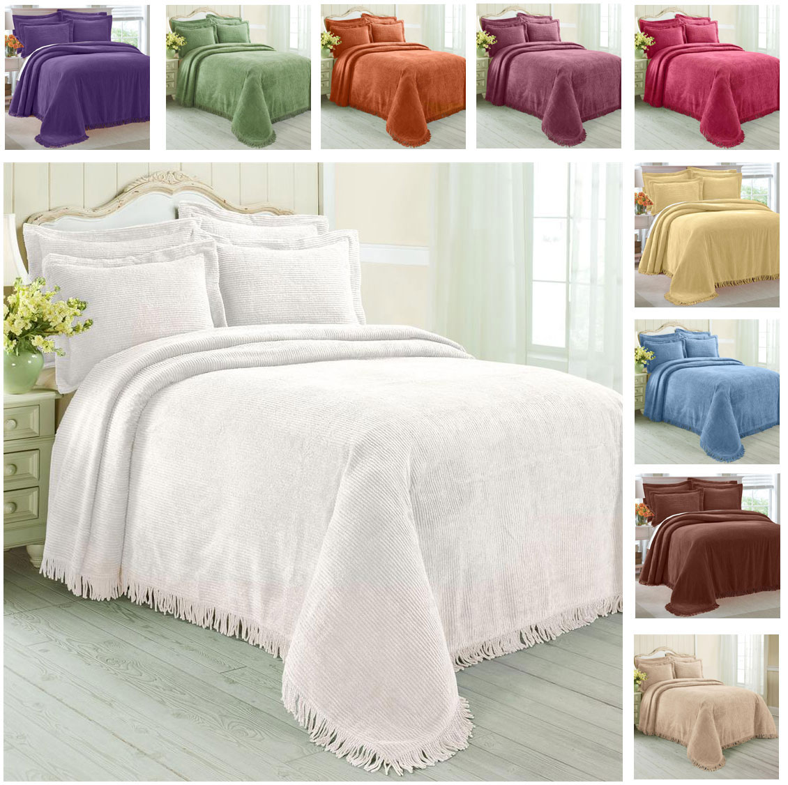 used vintage chenille bedspreads