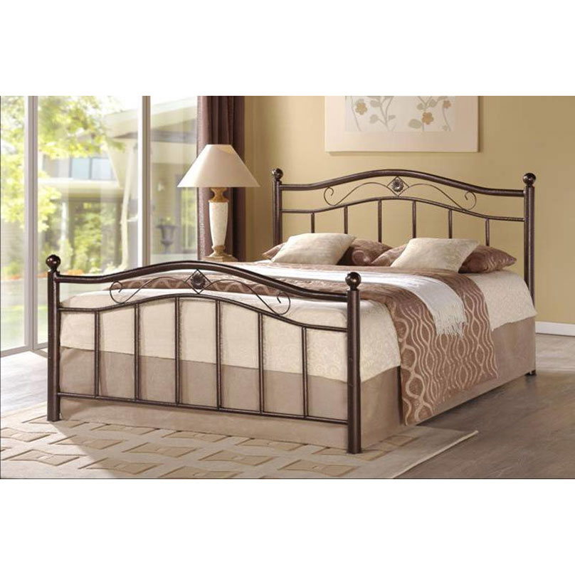 Greenhome123 Bronze Finish Metal, Bed Headboard And Footboard Queen