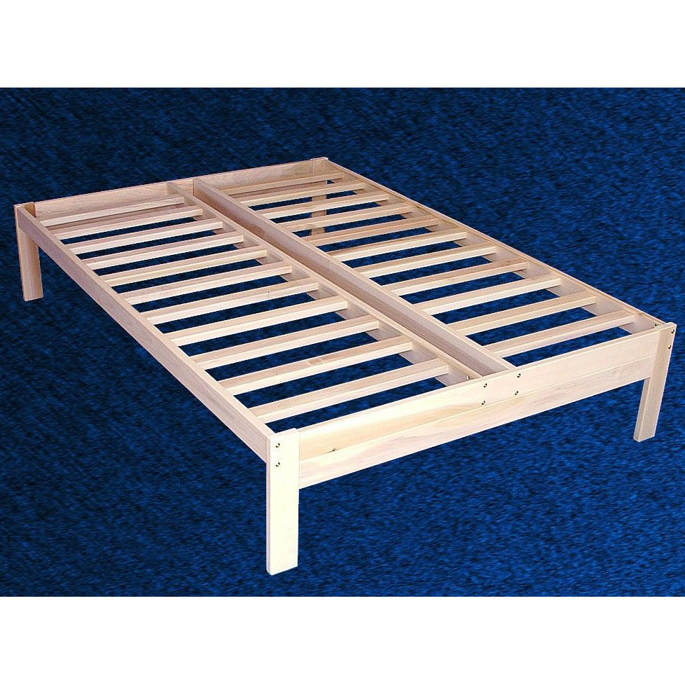 Greenhome123 Unfinished Solid Wood, Full Size Pine Wood Platform Bed Frame