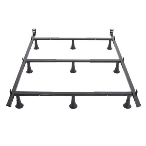 Greenhome123 Heavy Duty 9 Leg Metal Bed Frame With Headboard Brackets And Glide Legs 9 Leg Metal Bed Frame, King Size 9 Leg Metal Bed Frame With Headboard Footboard Brackets