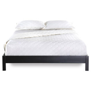Greenhome123 Modern Asian Style Black Wood Platform Bed Frame