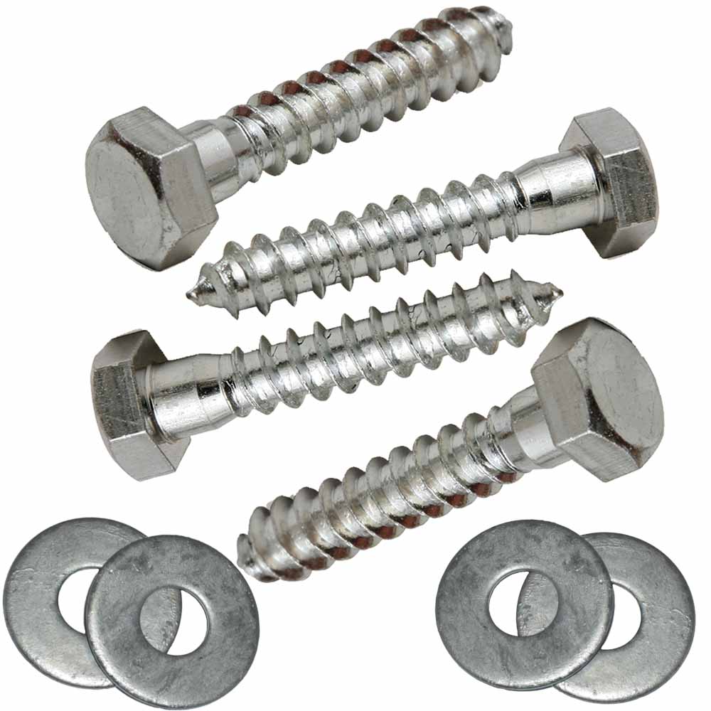 Abundant Flow Water Systems Lag Bolts w/ Flat Washers for Big Blue Bracket - 5/16" x 1.5" (Pack of 4)