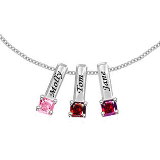 apples of gold custom mother s necklace with 3 birthstone pendants