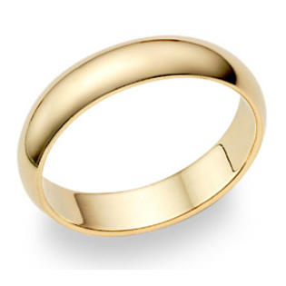 Les Of Gold 5mm Plain Wedding Band In 14k