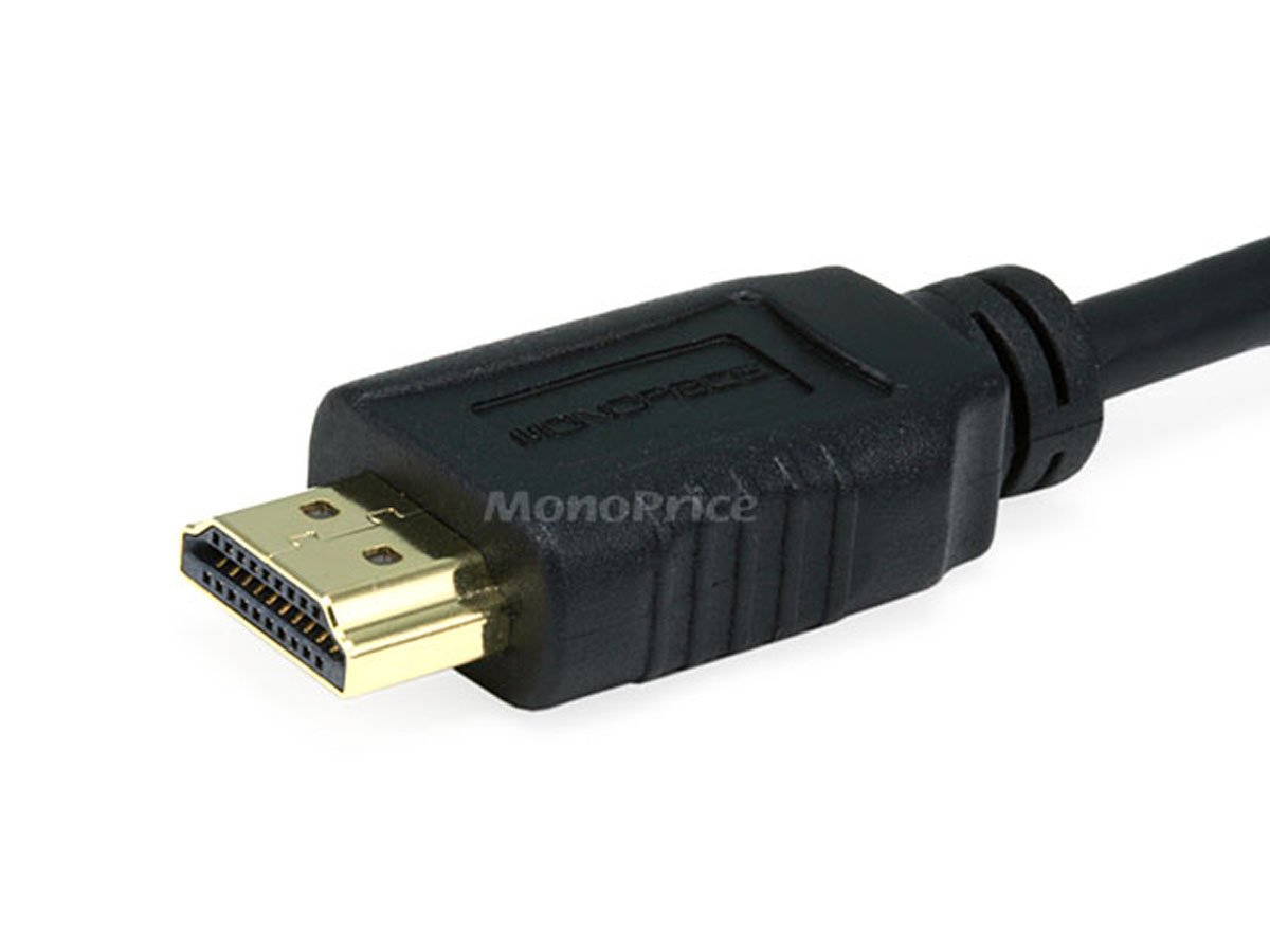 Monoprice High Speed HDMI Cable with HDMI Micro Connector, 3ft, Black, 34AWG