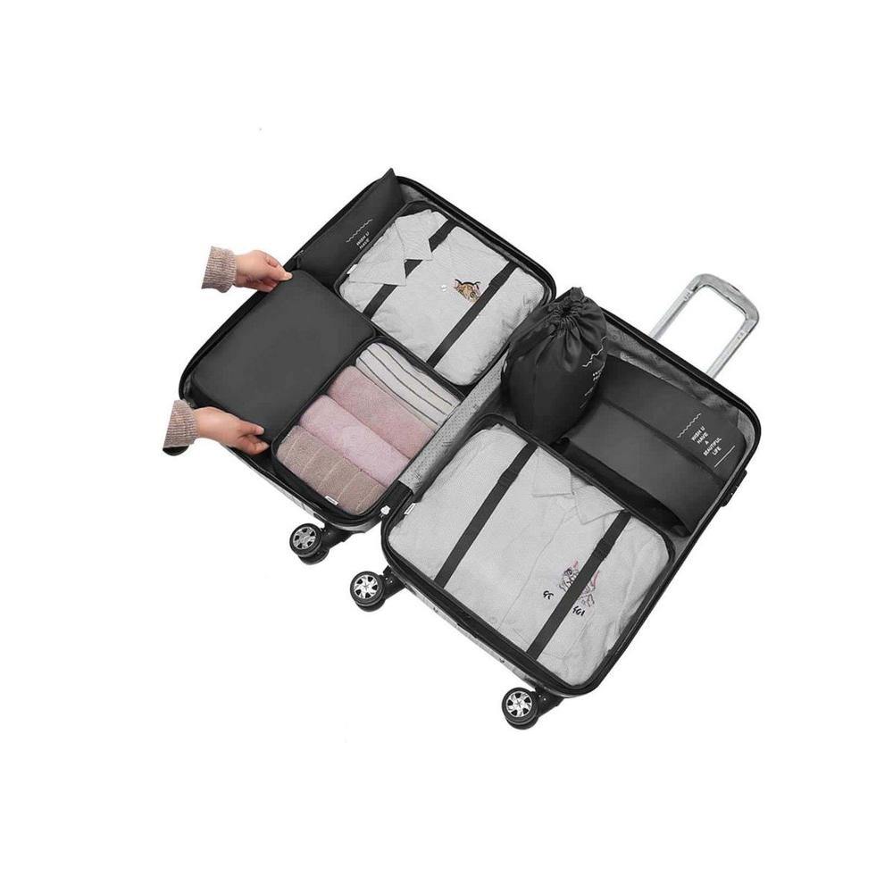 MPM 8 PC Packing Cube Luggage Organizers Set, Travel Packing Bags, Suitcase Bag Set, Travel Accessories Essentials, Pack