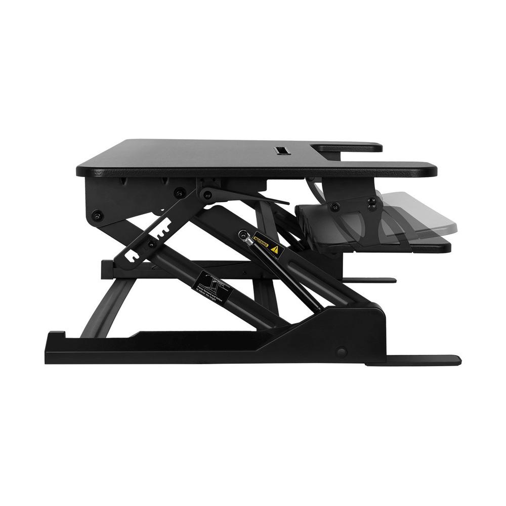 Monoprice Height Adjustable Gas-Spring Dual Handle Sit-Stand 36-Inch Workstation Desk Converter with Keyboard Tray