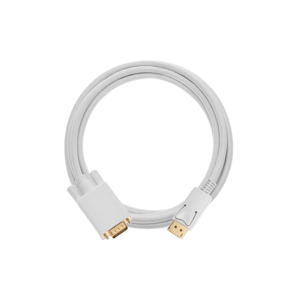 Monoprice DisplayPort to VGA Cable -  6 Feet - White | 28AWG, Gold Plated Connectors