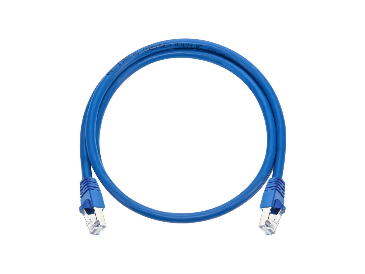 Monoprice Cat6A Ethernet Patch Cable - Snagless RJ45, 550Mhz, STP, 10G, 26AWG, 3ft, Blue