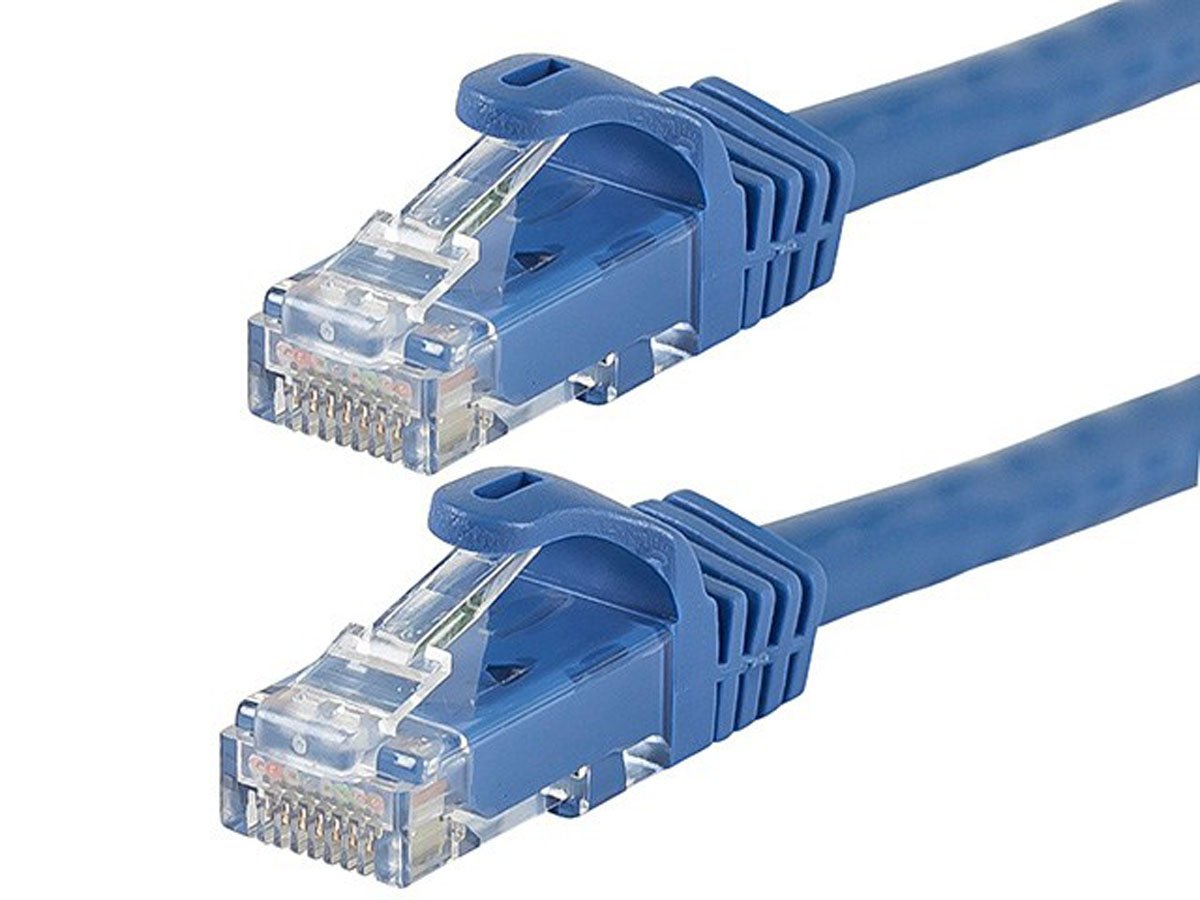 Monoprice Flexboot Cat6 Ethernet Patch Cable Network RJ45 Stranded UTP 24AWG 10ft Blue