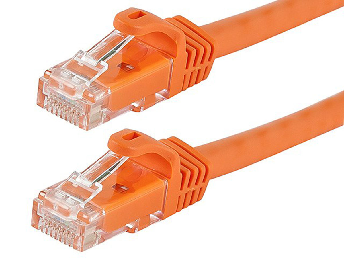 Monoprice Flexboot Cat6 Ethernet Patch Cable Network RJ45 Stranded UTP 24AWG 10ft Orange