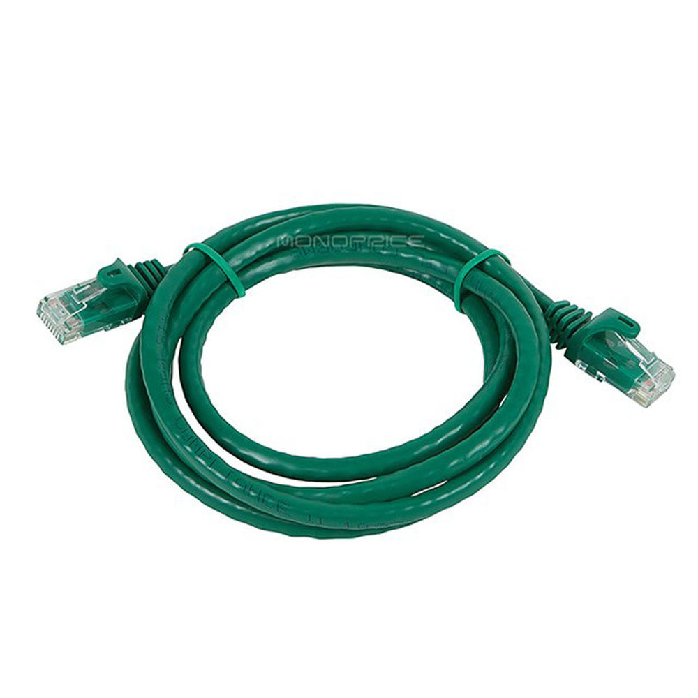 Monoprice Flexboot Cat6 Ethernet Patch Cable Network RJ45 Stranded UTP 24AWG 5ft Green