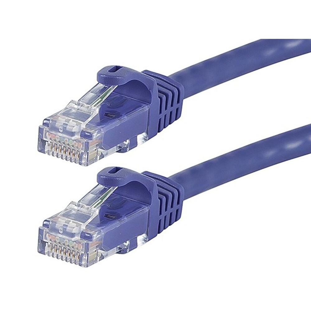 Monoprice Flexboot Cat6 Ethernet Patch Cable Network RJ45 Stranded UTP 24AWG 5ft Purlple