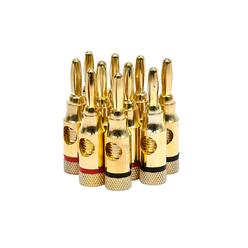 Monoprice High-Quality Gold Plated Speaker Banana Plugs - 5 Pairs - Open Screw