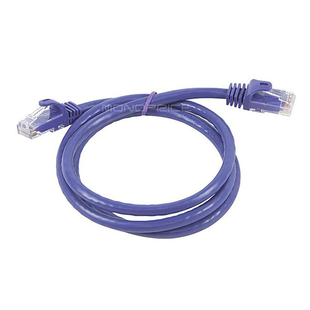 Monoprice Flexboot Cat6 Ethernet Patch Cable Network RJ45 Stranded UTP 24AWG 3ft Purlple