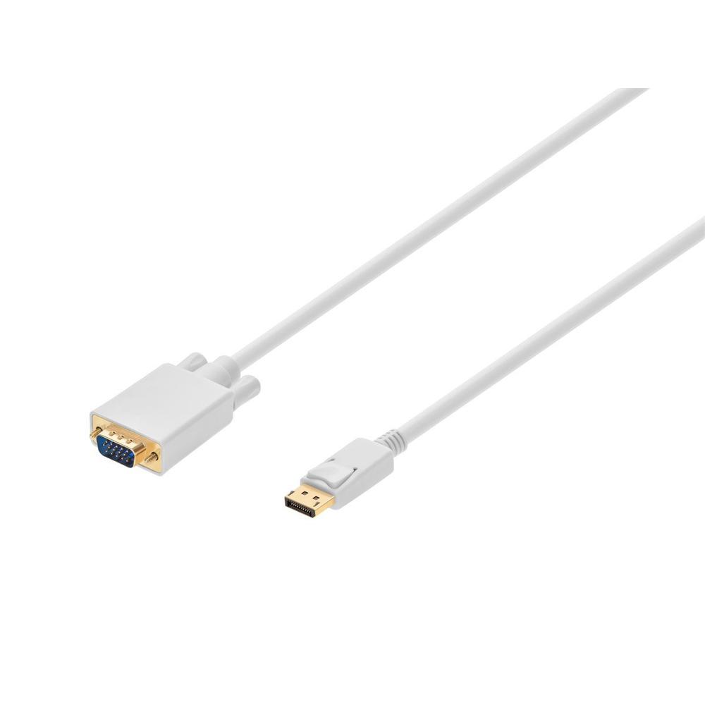 Monoprice DisplayPort to VGA Cable -  6 Feet - White | 28AWG, Gold Plated Connectors