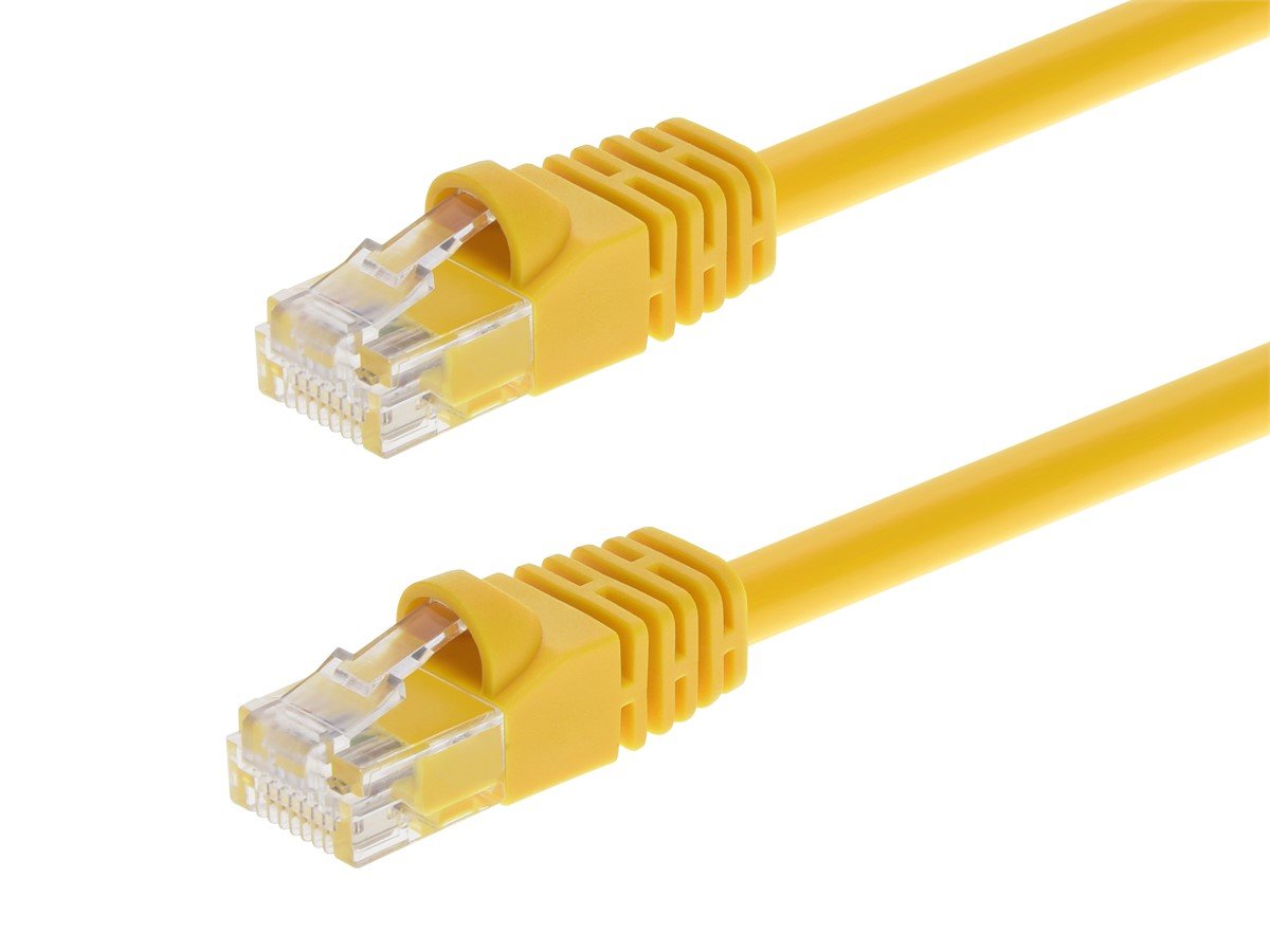 Monoprice Cat6 Ethernet Patch Cable Network Internet RJ45 Stranded UTP 24AWG 14ft Yellow