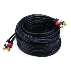 Monoprice Premium Two-Channel Audio Cable - 35 Feet - Black | 2 RCA Plug to 2 RCA Plug 22AWG, Male to Male