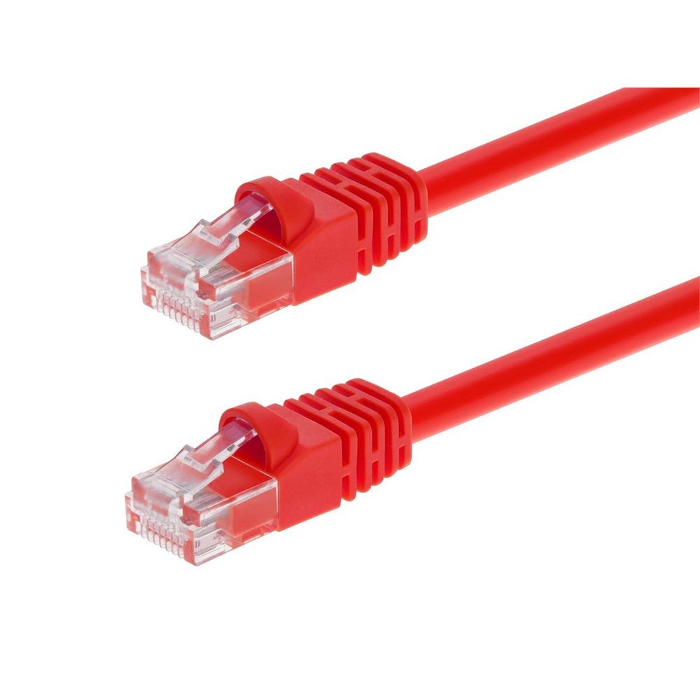 Monoprice Cat6 Ethernet Patch Cable Network Internet RJ45 Stranded 550Mhz UTP 0.5ft Red