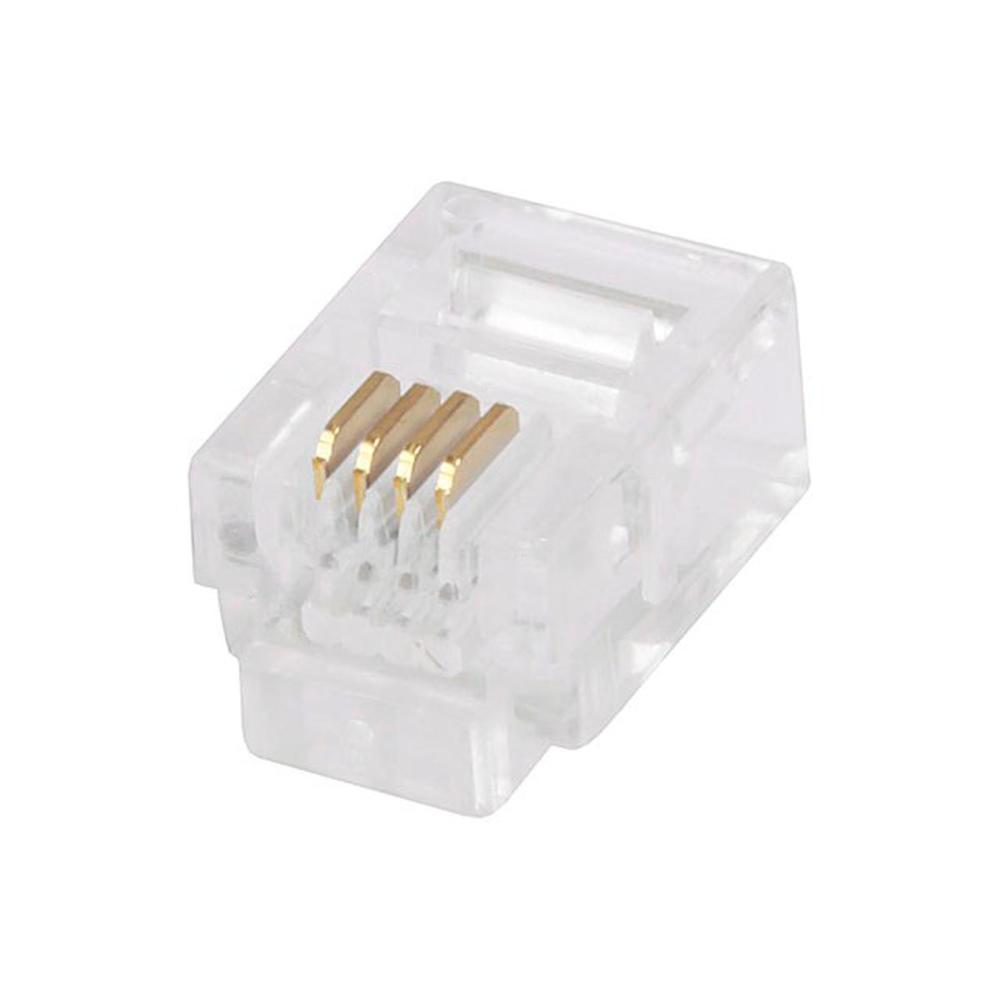 Monoprice 6P4C RJ11 Plug (50 Pieces/Pack) For Stranded Wire Round Phone Cables