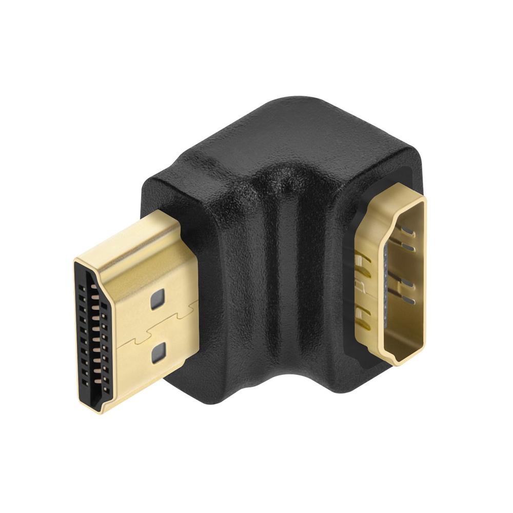 Monoprice HDMI Port Saver (Male to Female) 90-Degree, Gold Plated Connectors
