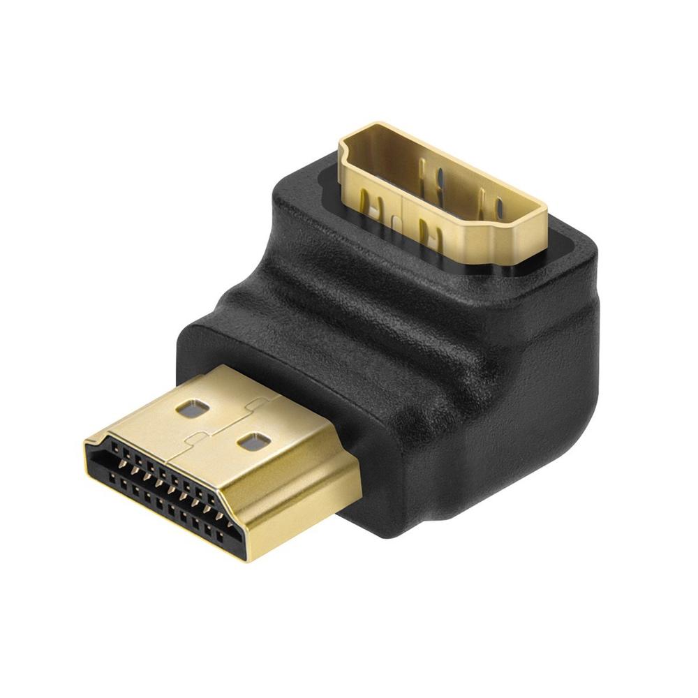 Monoprice HDMI Port Saver (Male to Female) 90-Degree, Gold Plated Connectors