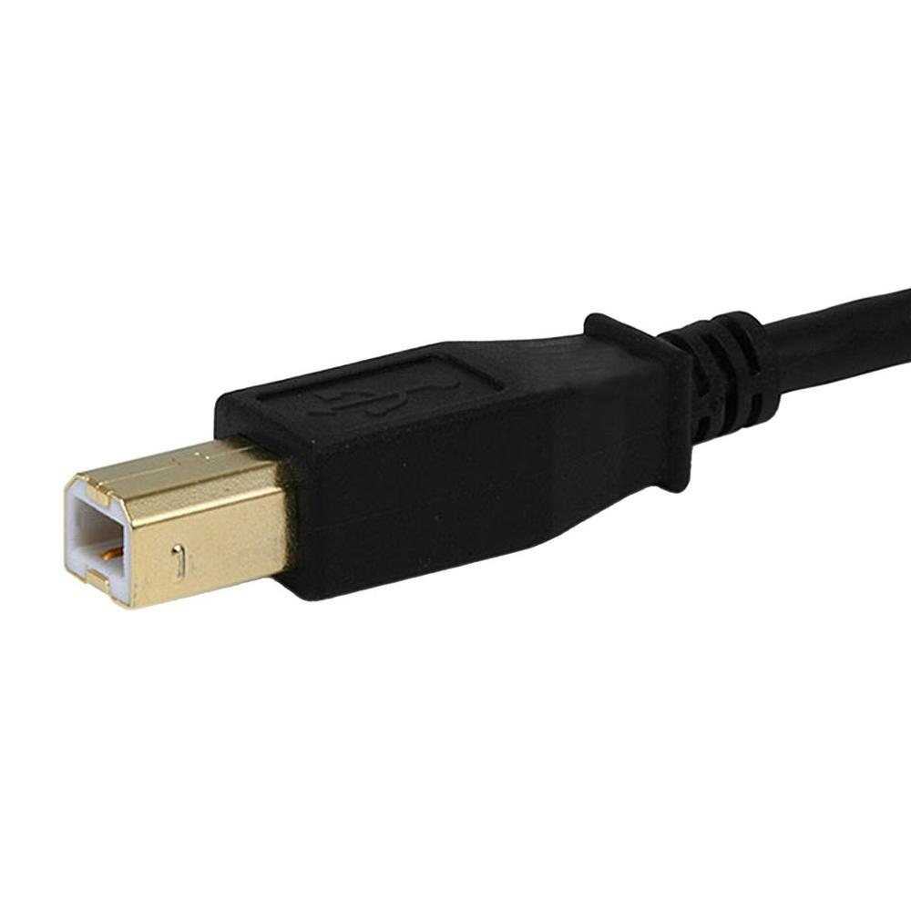 Monoprice USB 2.0 Cable - 6 Feet - Black | USB Type-A Male to USB Type-B Male, 28/24AWG with Ferrite Core, Gold Plated