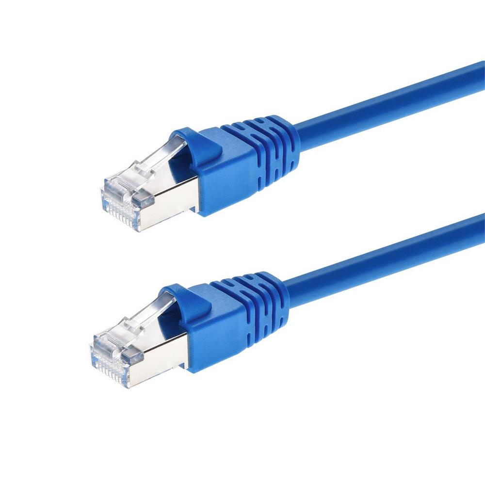 Monoprice Cat6A Ethernet Patch Cable - Snagless RJ45, 550Mhz, STP, 10G, 26AWG, 0.5ft, Blue