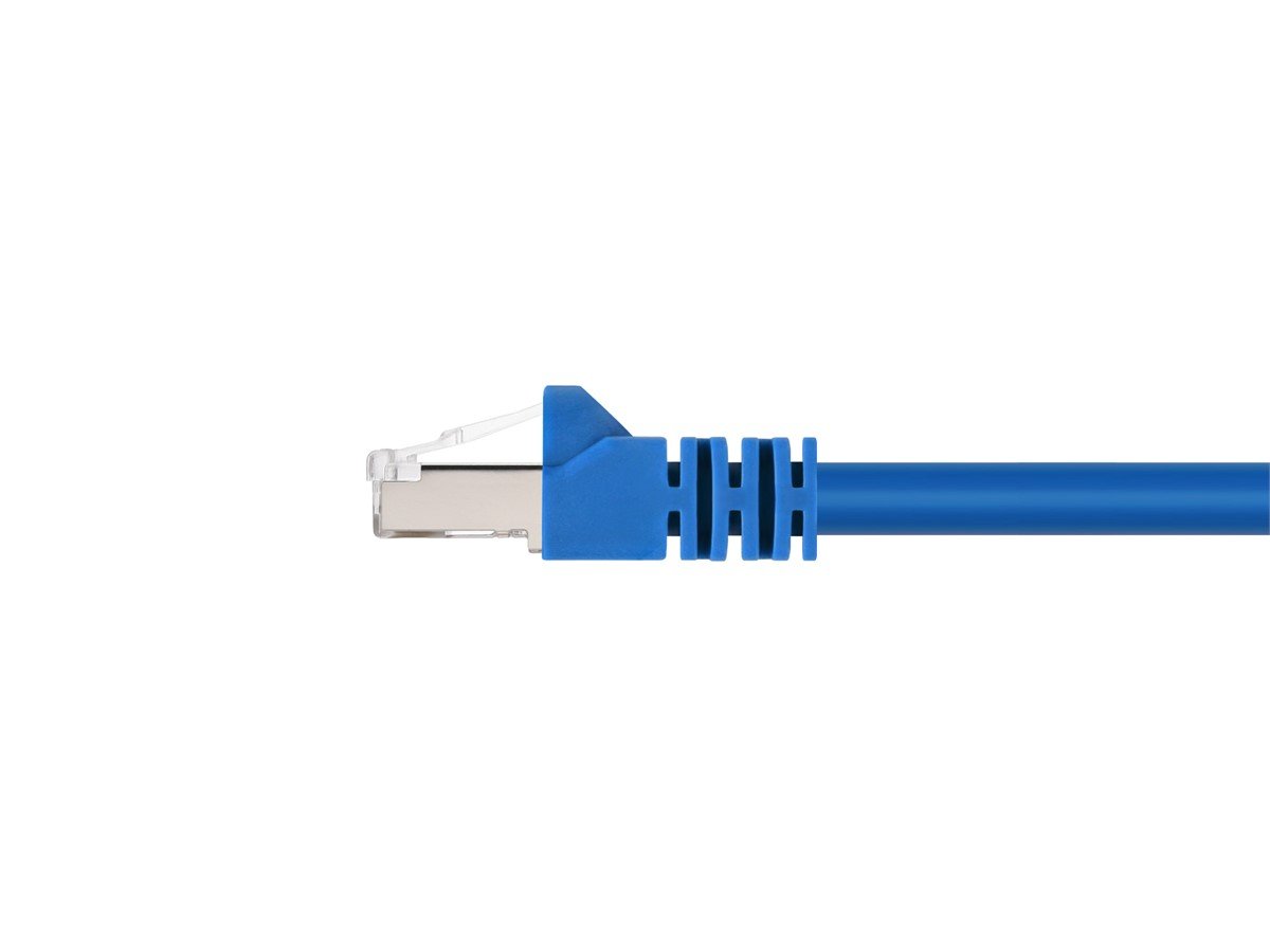 Monoprice Cat6A Ethernet Patch Cable - Snagless RJ45, 550Mhz, STP, 10G, 26AWG, 3ft, Blue
