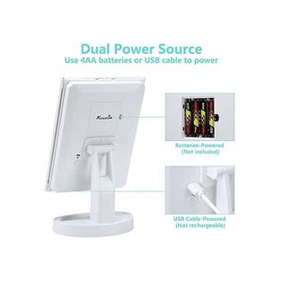 Kedsum Led Lighted Makeup Mirror Travel Vanity Mirror With Lights Tabletop Mirror