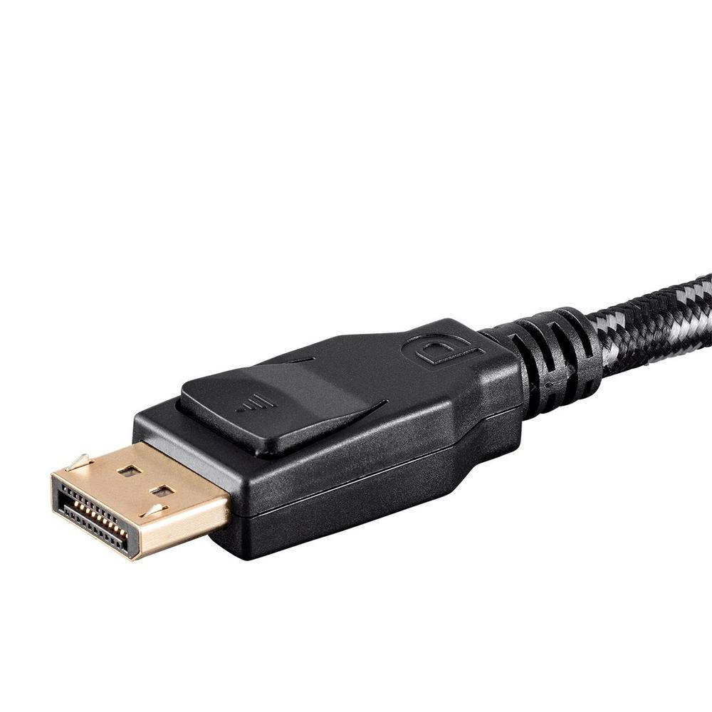 Monoprice Braided DisplayPort 1.4 Cable - 6ft - Gray, 8K Capable, Up To 32.4Gbps