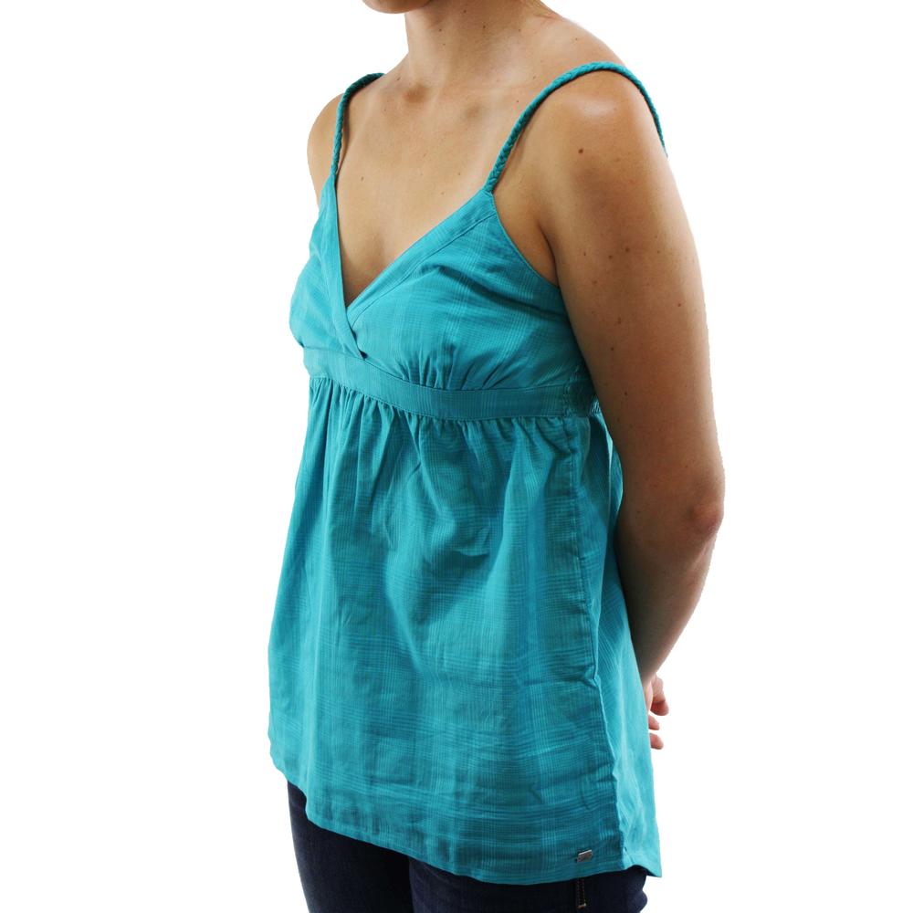 Roxy Women's RIVAL Teal Blouse Shirt Top Y472590F-AAQ