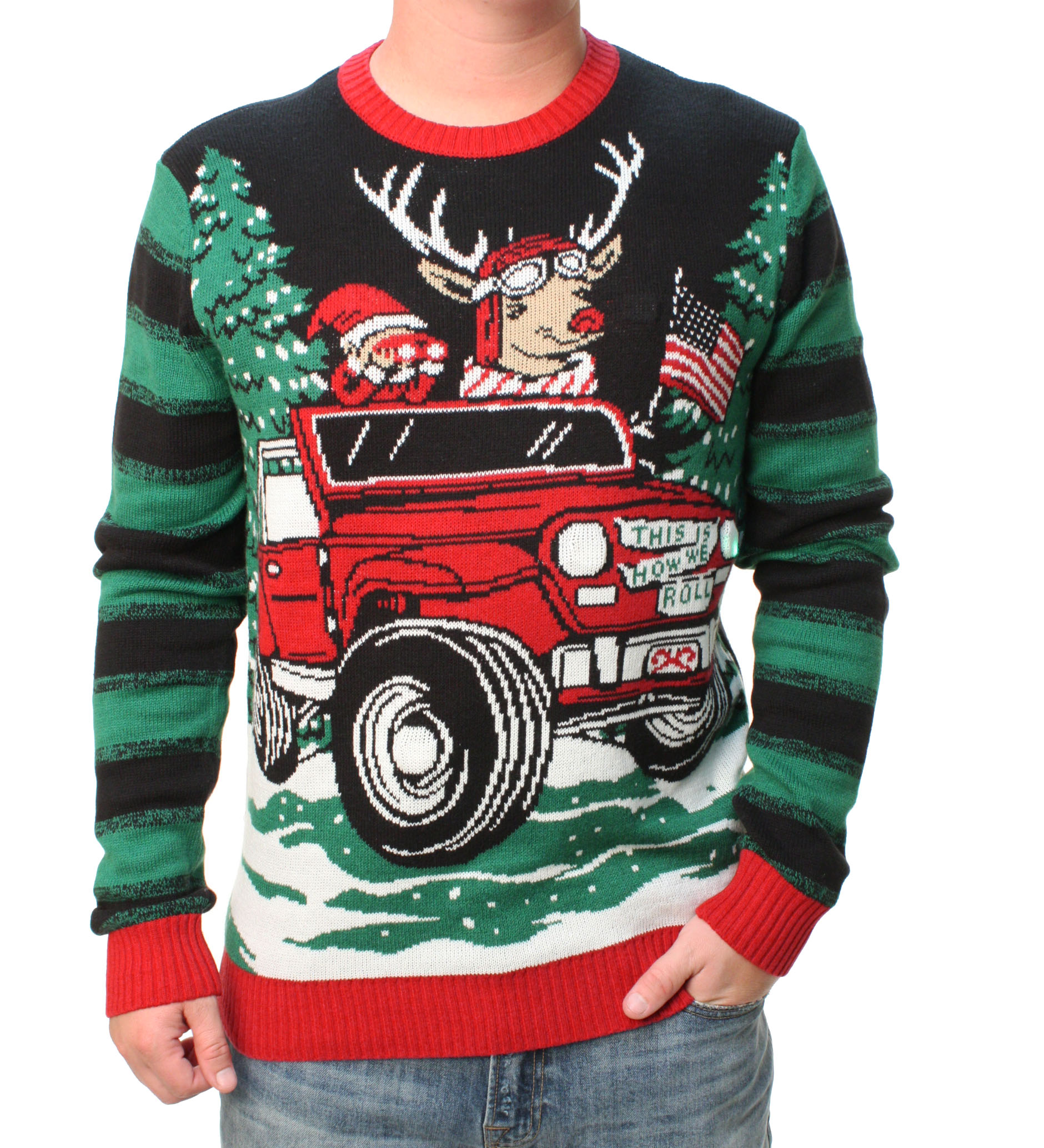 ugly christmas sweater mens jeep reindeer led light up pullover sweatshirt - Ugly Christmas Sweater Cheap ugly christmas sweater mens jeep reindeer led light up pullover sweatshirt - Ugly Christmas Sweater Cheap