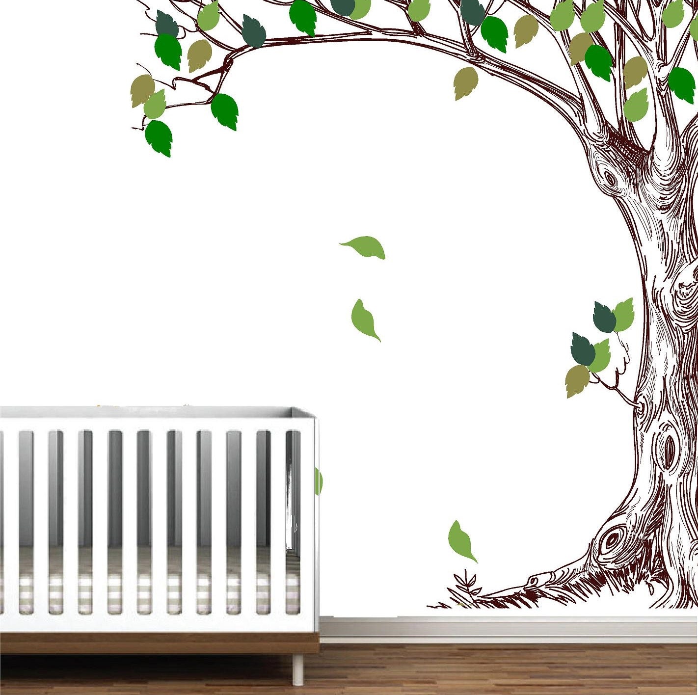 Park Lane Couture Corner Trees Branches Birch Peel Stick Wall Mural Decal Stencil Sticker Leaves