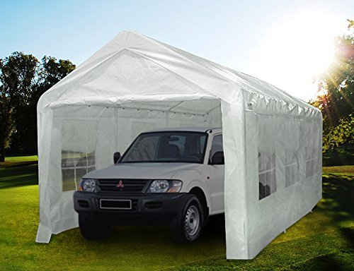 Quictent Large Canopy Carport 10'x20' Window Style Sides Heavy Duty Car Canopy White