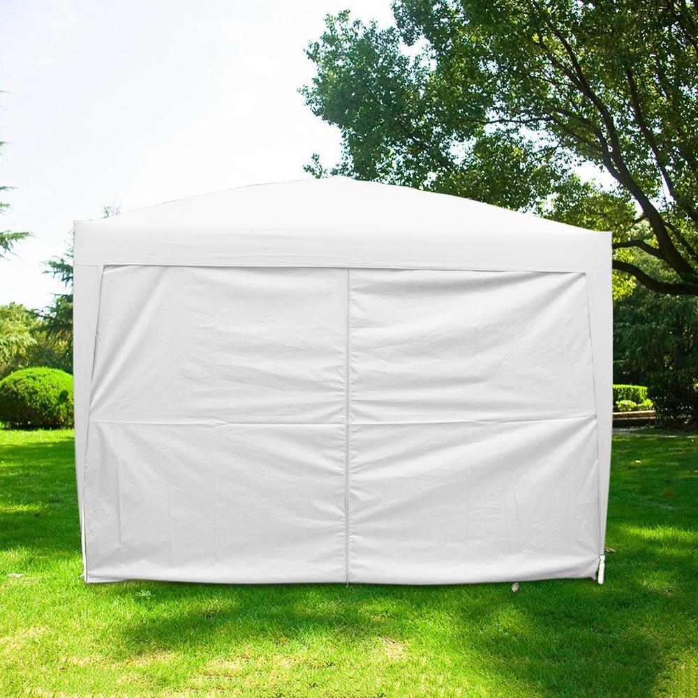 Quictent Silvox Waterproof 10x10' EZ Pop Up Canopy Gazebo Party Tent White Portable Style Removable Sides With Heavy Duty Bag