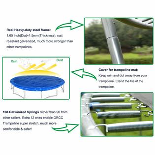Upper Bounce Trampoline Replacement Jumping Mat Fits For 15 Ft Round Frames With 100 V Rings Using 7 In Springs Mat Only Ubmat 15 100 7 The Home Depot
