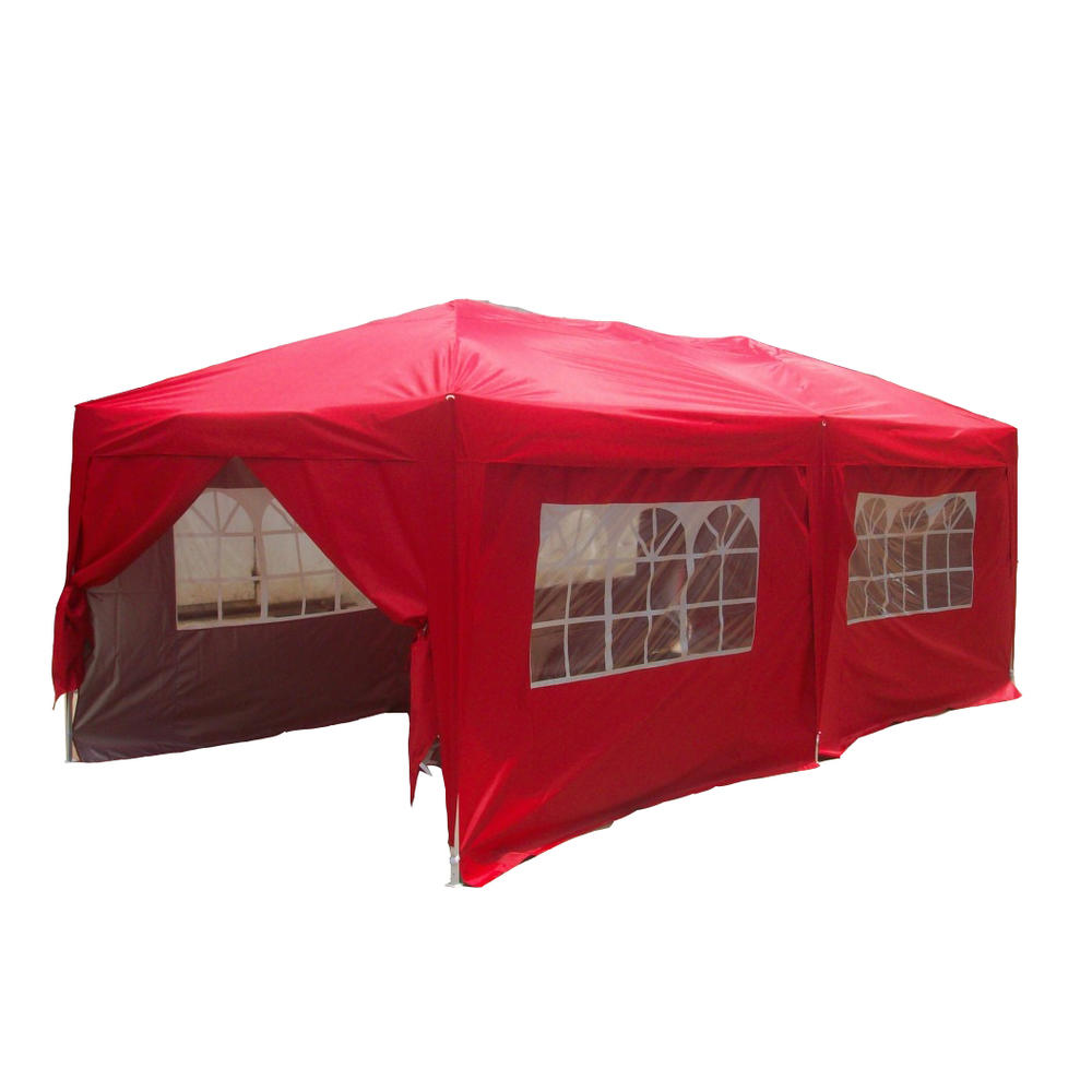 Quictent 10x20' EZ Pop Up Canopy Gazebo Party Wedding Tent Red With Free Carry Bag