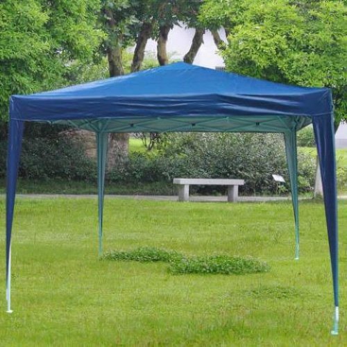 Quictent 10 x 10' Ez Set Pop Up Canopy Party Tent Wedding Gazebo Silvered Navy Blue + carry bag