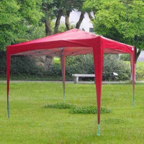 Quictent 10 x 10' Ez Set Pop Up Canopy Party Tent Wedding Gazebo Silvered Red + carry bag