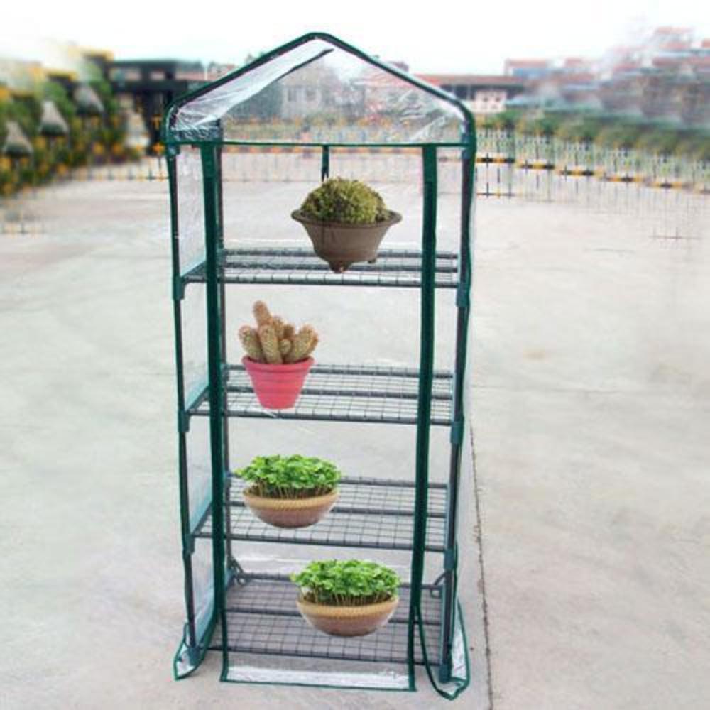 Quictent 4 Tier Mini Portable Greenhouse Green Hot House w/Shelves