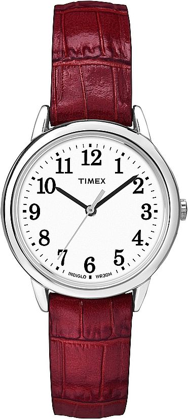 Timex Women's  Easy Reader Classic Red Leather Strap Watch TW2P68700