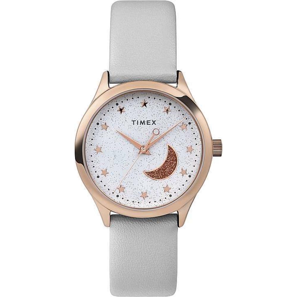 Timex Women's  Celestial Gold Tone White Strap Watch TW2V49301