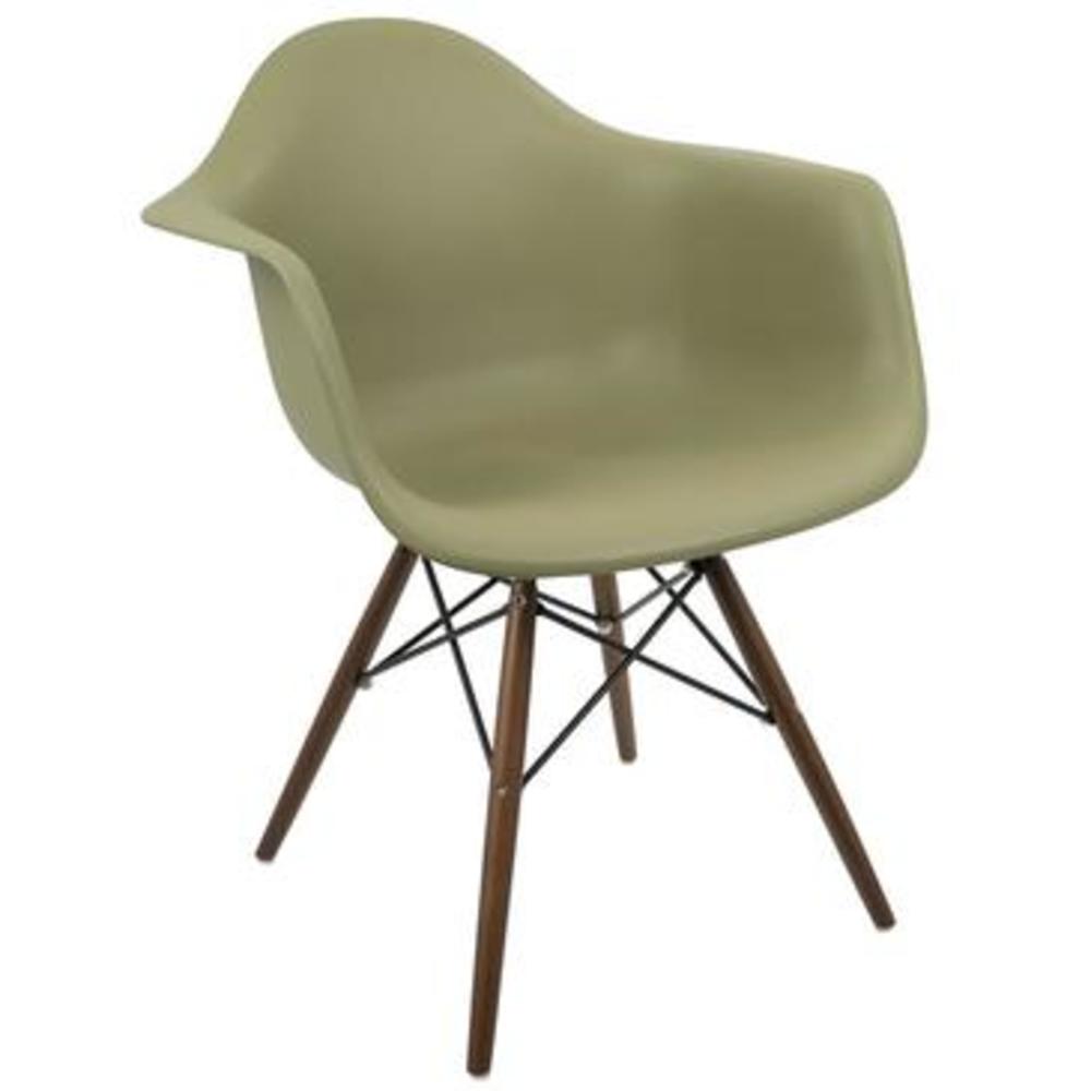 Lumisource Neo Flair Mid-Century Modern Chair in Olive and Espresso - Set of 2