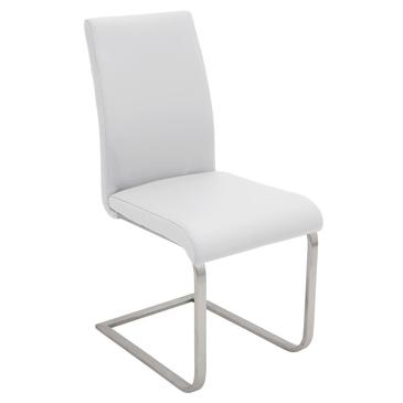 Lumisource Foster Contemporary Dining Chair in White Faux Leather - Set of 2