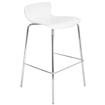 Lumisource Woodstacker Contemporary Stackable Barstool in White - Set of 2