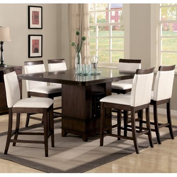 Homelegance Elmhurst Counter Height, Counter Height Dining Table With Wine Storage