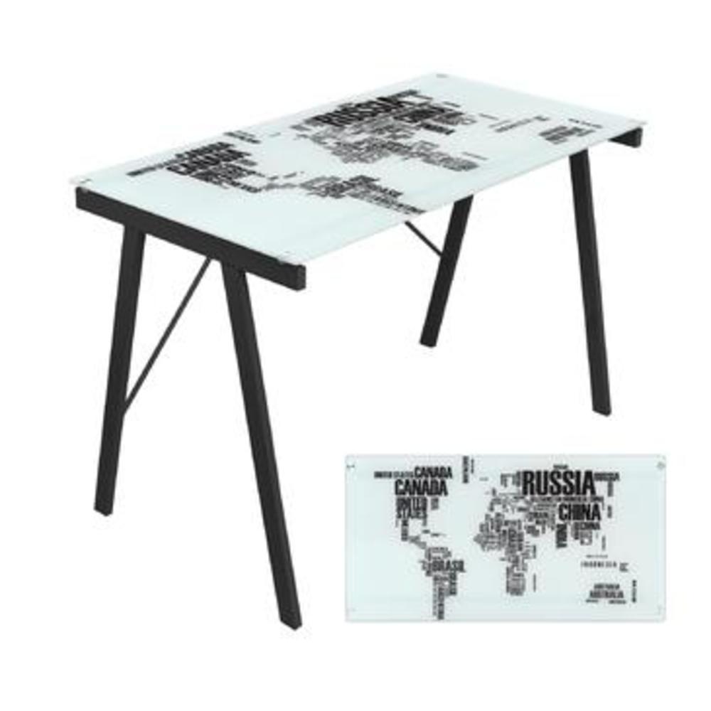 Lumisource Graphic Top Exponent Desk In World Map